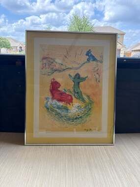 Marc Chagall "The Red Bull" (Le Taureau Rouge) 1960 Framed Lithograph